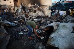 Aftermath of Israeli Airstrike in Gaza, Palestine