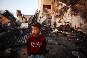 Aftermath of Israeli Airstrike in Gaza, Palestine