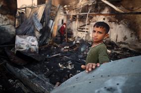 Aftermath of Israeli Airstrike in Gaza, Palestine