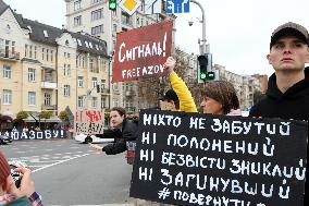 Regular rally in support of Ukrainian POWs in Kyiv