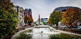 People Surfing In The Center Of Rotterdam