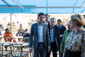 Gabriel Attal Meets Renaissance Political Campaigners - La Rochelle