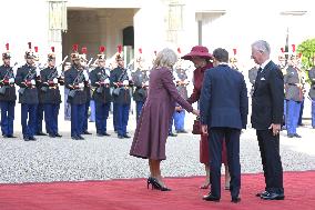 Belgian Royal Couple Received At Elysee - Paris