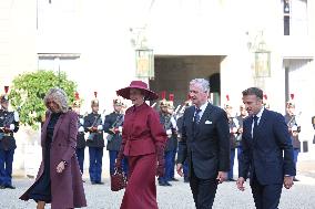 Belgian Royal Couple Received At Elysee - Paris