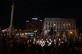 Activists pay tribute to Ukrainian journalist Viktoria Roshchyna in Kyiv