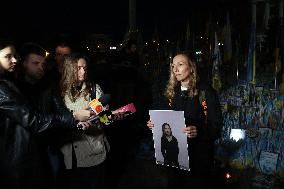 Activists pay tribute to Ukrainian journalist Viktoria Roshchyna in Kyiv