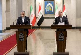 Iraqi Foreign Minister And Iranian Foreign Atjoint Press Conference - Baghdad