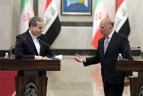 Iraqi Foreign Minister And Iranian Foreign Atjoint Press Conference - Baghdad