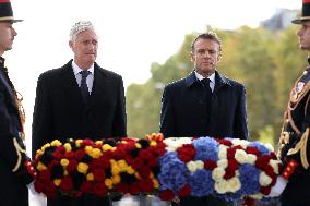 Belgian Royal Couple Attend A Ceremony At The Arc De Triomphe - Paris