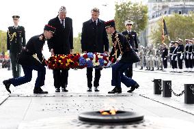 Belgian Royal Couple Attend A Ceremony At The Arc De Triomphe - Paris