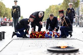 Belgian Royal Couple Attend A Ceremony At The Arc De Triomphe - Paris