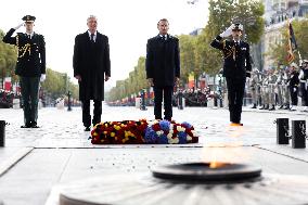 Belgian Royal Couple Attend A Ceremony At The Arc De Triomphe - Paris