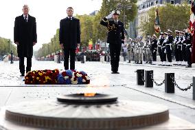 Belgian Royal Couple Attend A Ceremony At The Arc De Triomphe - Paris