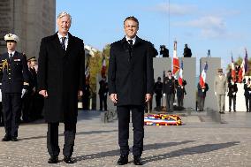 Belgian Royal Couple Attend A Ceremony At The Arc De Triomphe - Paris