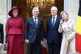 Belgian Royal Couple Received To Lunch At Matignon - Paris