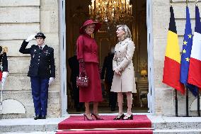 Belgian Royal Couple Received To Lunch At Matignon - Paris