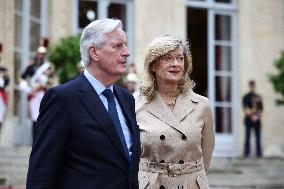 Belgian Royal Couple Received To Lunch At Matignon - Paris