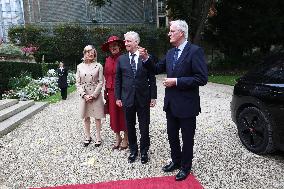 Belgian Royal Couple Received To Lunch At Matignon - Paris