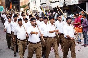 Members of the RSS March To Mark Dussehra Festival - Ajmer