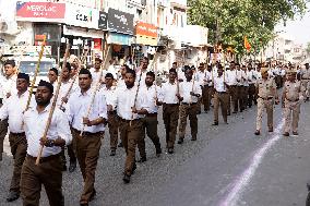 Members of the RSS March To Mark Dussehra Festival - Ajmer