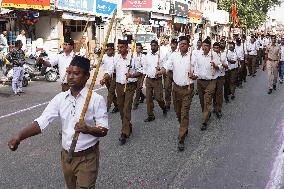 Members of the RSS March To Mark Dussehra Festival - Ajmer