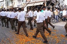 Members of the RSS March To Mark Dussehra Festival - Ajmer