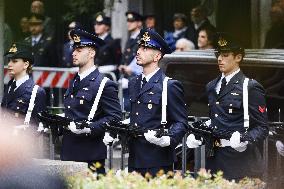 The Memorial Ceremony At The Monument For The Massacre Of The Little Martyrs Of Gorla