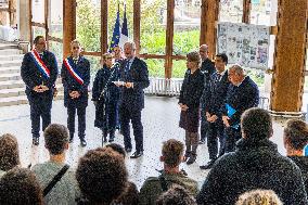 Michel Barnier Pays Tribute to Samuel Paty - Conflans St. Honorine