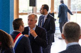 Michel Barnier Pays Tribute to Samuel Paty - Conflans St. Honorine