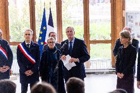 Michel Barnier Pays Tribute to Samuel Paty - Conflans St. Honorine