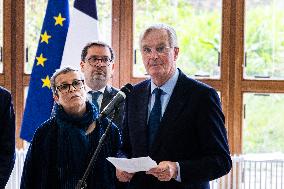 Michel Barnier Pays Tribute to Samuel Paty - Conflans St. Honorine