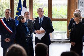 Michel Barnier Pays Tribute to Samuel Paty - Conflans St. Honorine