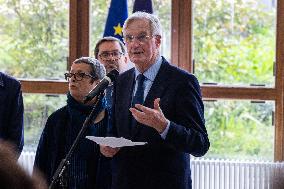 Michel Barnier Pays Tribute to Samuel Paty - Conflans St. Honorine