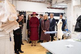 Queen Mathilde and Brigitte Macron visit the Opera Garnier - Paris