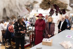 Queen Mathilde and Brigitte Macron visit the Opera Garnier - Paris