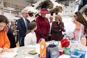 Queen Mathilde and Brigitte Macron visit the Opera Garnier - Paris