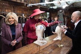 Queen Mathilde and Brigitte Macron visit the Opera Garnier - Paris