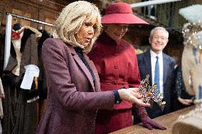 Queen Mathilde and Brigitte Macron visit the Opera Garnier - Paris
