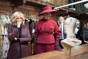 Queen Mathilde and Brigitte Macron visit the Opera Garnier - Paris