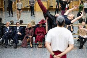 Queen Mathilde and Brigitte Macron visit the Opera Garnier - Paris