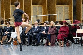 Queen Mathilde and Brigitte Macron visit the Opera Garnier - Paris