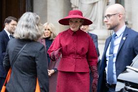 Queen Mathilde and Brigitte Macron visit the Opera Garnier - Paris