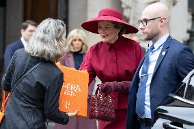 Queen Mathilde and Brigitte Macron visit the Opera Garnier - Paris