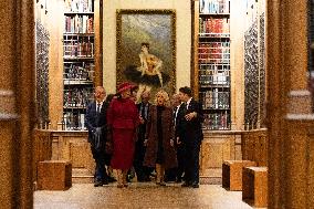 Queen Mathilde and Brigitte Macron visit the Opera Garnier - Paris