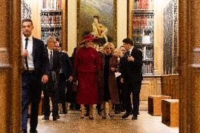 Queen Mathilde and Brigitte Macron visit the Opera Garnier - Paris