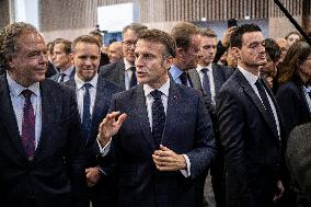 Emmanuel Macron visits the Paris Motor Show