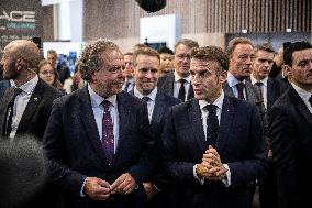 Emmanuel Macron visits the Paris Motor Show