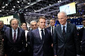 Emmanuel Macron visits the Paris Motor Show