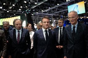 Emmanuel Macron visits the Paris Motor Show