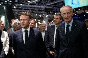 Emmanuel Macron visits the Paris Motor Show